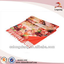 2014 ladies 2-ply digital printed silk scarves wholesale pashmina shawl